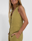 Lina | Zweiteiliges Sommer-Set mit ärmelloser Weste und gerader Hose