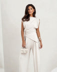 Viviana | Elegantes Damen-Zweiteiler-Set mit asymmetrischem Top