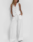 Lina | Zweiteiliges Sommer-Set mit ärmelloser Weste und gerader Hose