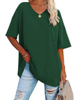 Liora | Oversized Damen T-Shirt mit V-Ausschnitt