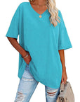Liora | Oversized Damen T-Shirt mit V-Ausschnitt
