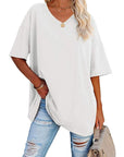 Liora | Oversized Damen T-Shirt mit V-Ausschnitt
