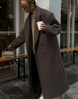 Elena | Oversized Mantel mit Reverskragen und Gehschlitz für Damen