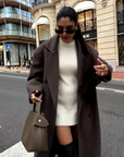Elena | Oversized Mantel mit Reverskragen und Gehschlitz für Damen