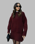 Fiora | Zweiteiliges Strickset mit Oversize-Pullover und Rock