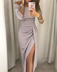 Liora | Glänzendes Partykleid mit Schlitz