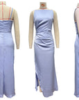 Isabella | Halterneck-Kleid mit Rückenausschnitt und Seitenschlitz