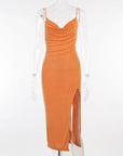 Leona | Figurbetontes Midi-Kleid für Damen mit Wickeleffekt