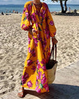 Marina | Maxi-Sommerkleid mit langen Ärmeln für Damen