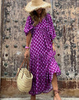 Senara | Boho-Ibiza Maxikleid mit Ethno-Muster