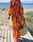 Marina | Maxi-Sommerkleid mit langen Ärmeln für Damen