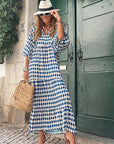 Senara | Boho-Ibiza Maxikleid mit Ethno-Muster
