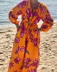 Marina | Maxi-Sommerkleid mit langen Ärmeln für Damen