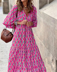 Senara | Boho-Ibiza Maxikleid mit Ethno-Muster