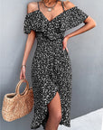 Liora | Schulterfreies Sommerkleid mit Blumenprint