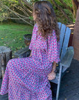 Senara | Boho-Ibiza Maxikleid mit Ethno-Muster