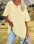 Liora | Oversized Damen T-Shirt mit V-Ausschnitt