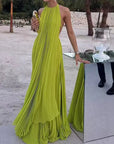 Vianora | Plissiertes Maxi-Sommerkleid mit Neckholder