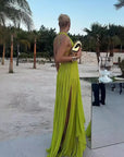 Vianora | Plissiertes Maxi-Sommerkleid mit Neckholder