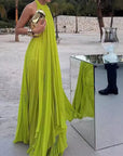 Vianora | Plissiertes Maxi-Sommerkleid mit Neckholder