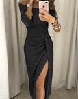 Liora | Glänzendes Partykleid mit Schlitz