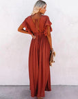 Virella | Maxi-Sommerkleid mit tiefem V-Ausschnitt & Rückenfrei