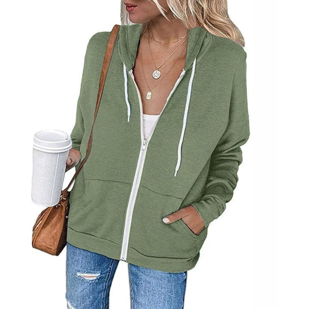 Elara | Damen Zip-Hoodie mit verstellbarer Kapuze