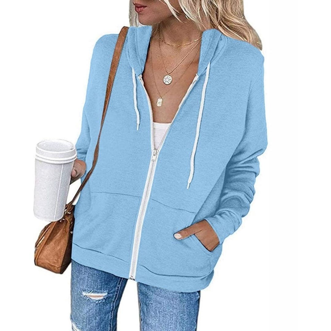 Elara | Damen Zip-Hoodie mit verstellbarer Kapuze