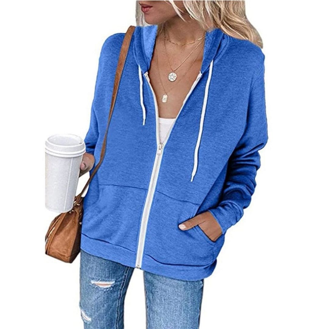 Elara | Damen Zip-Hoodie mit verstellbarer Kapuze