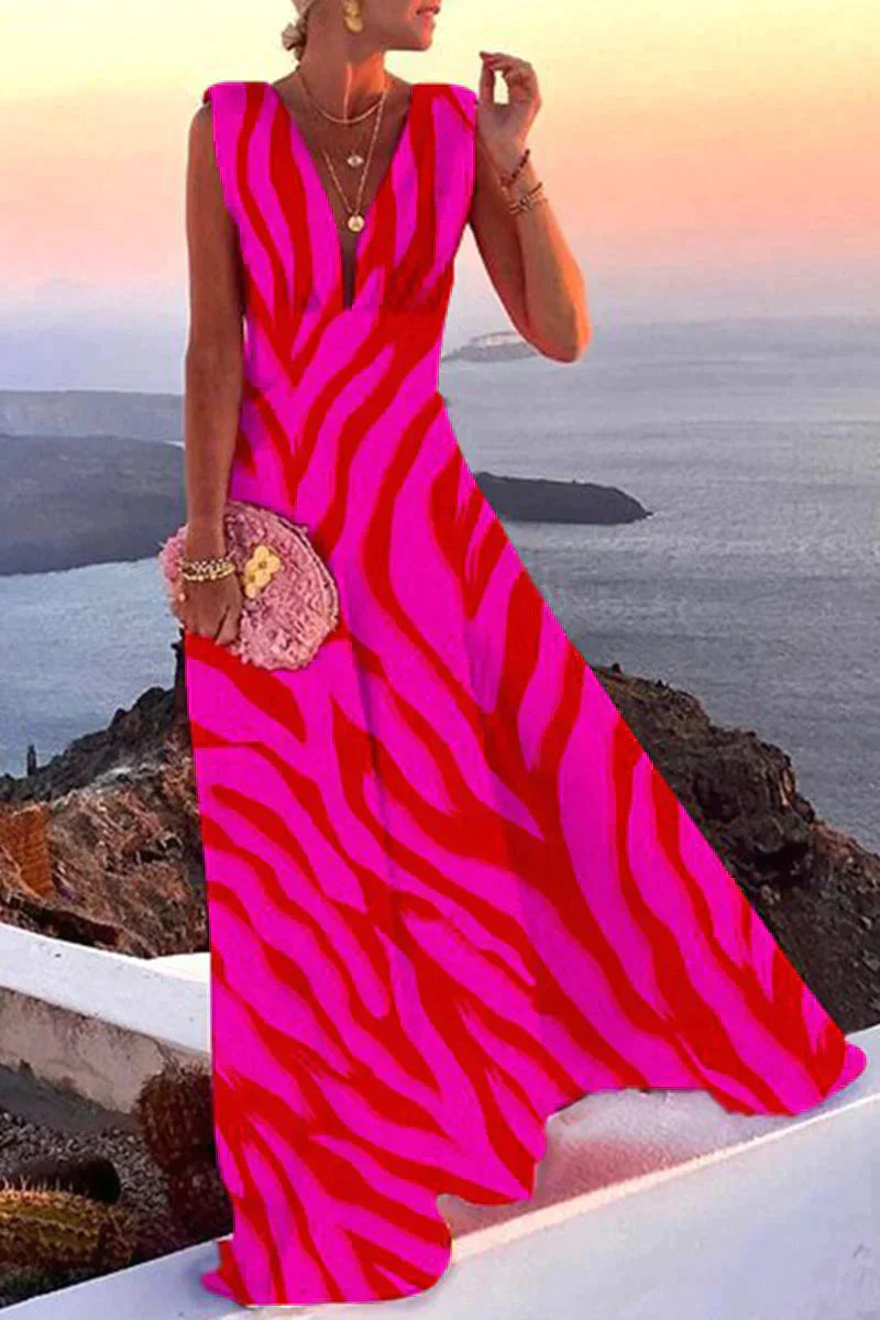 Mirella | Elegantes Maxikleid mit tiefem V-Ausschnitt