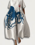 Nerina | Sommerkleid mit maritimem Oktopus-Print