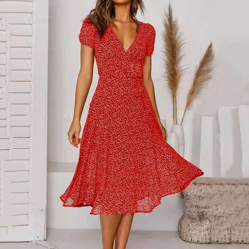 Amalia | Sommerkleid mit Blumenmuster und A-Linien-Schnitt