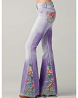 Carina | Flared Jeans mit Blumenmuster