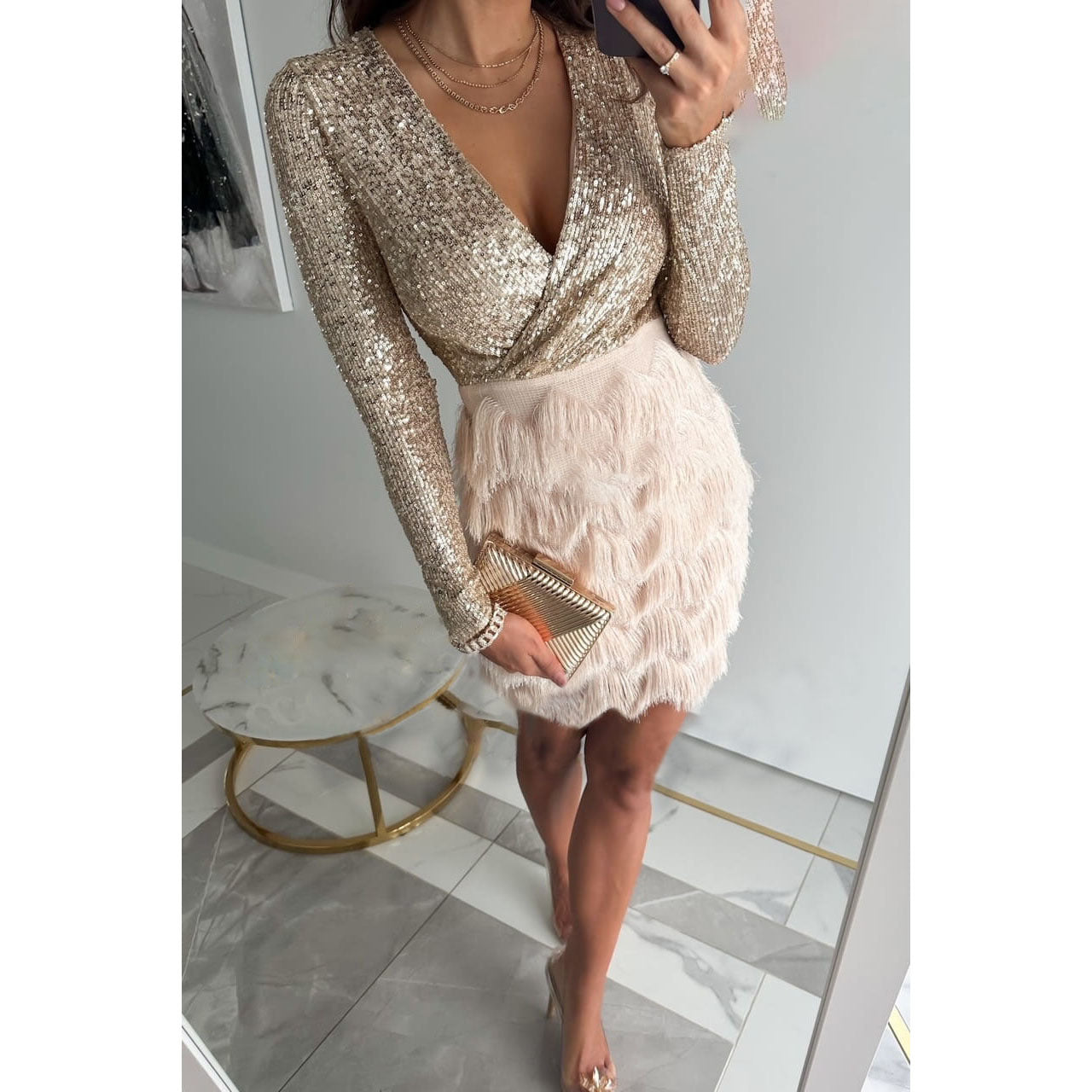 Eloura| Elegantes Kleid Mit Fransen Damen