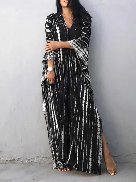 Liora | Fließendes Kaftankleid mit V-Ausschnitt
