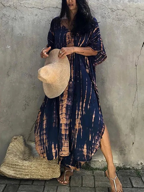 Liora | Fließendes Kaftankleid mit V-Ausschnitt