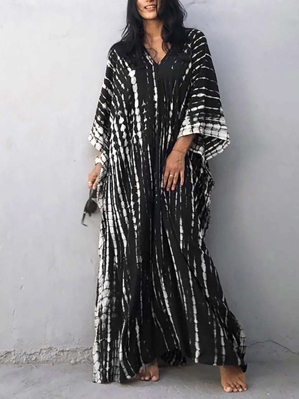Liora | Fließendes Kaftankleid mit V-Ausschnitt