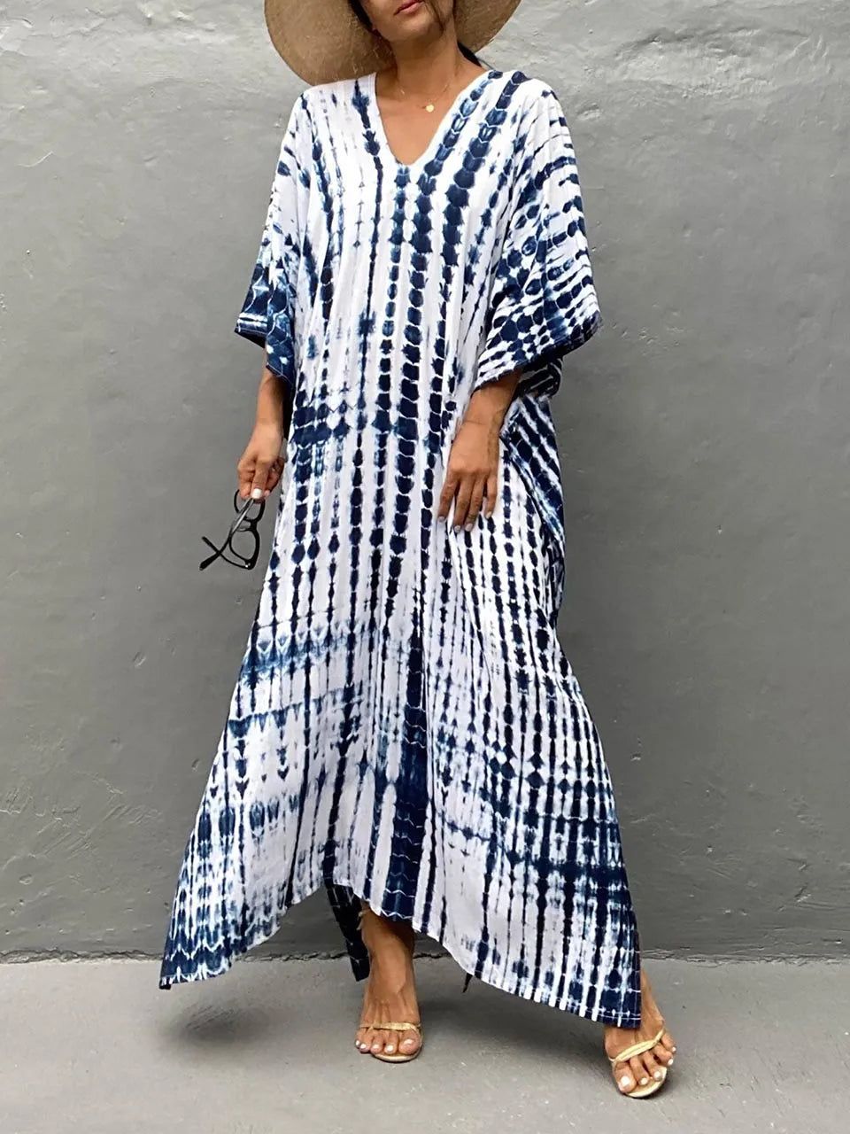 Liora | Fließendes Kaftankleid mit V-Ausschnitt