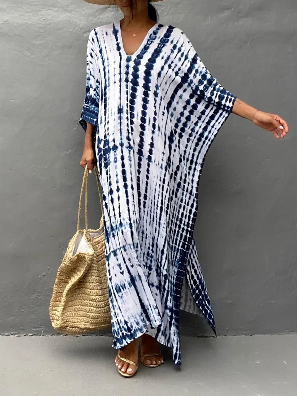 Liora | Fließendes Kaftankleid mit V-Ausschnitt
