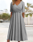 Celesta | Wickel-Midikleid für Damen mit V-Ausschnitt