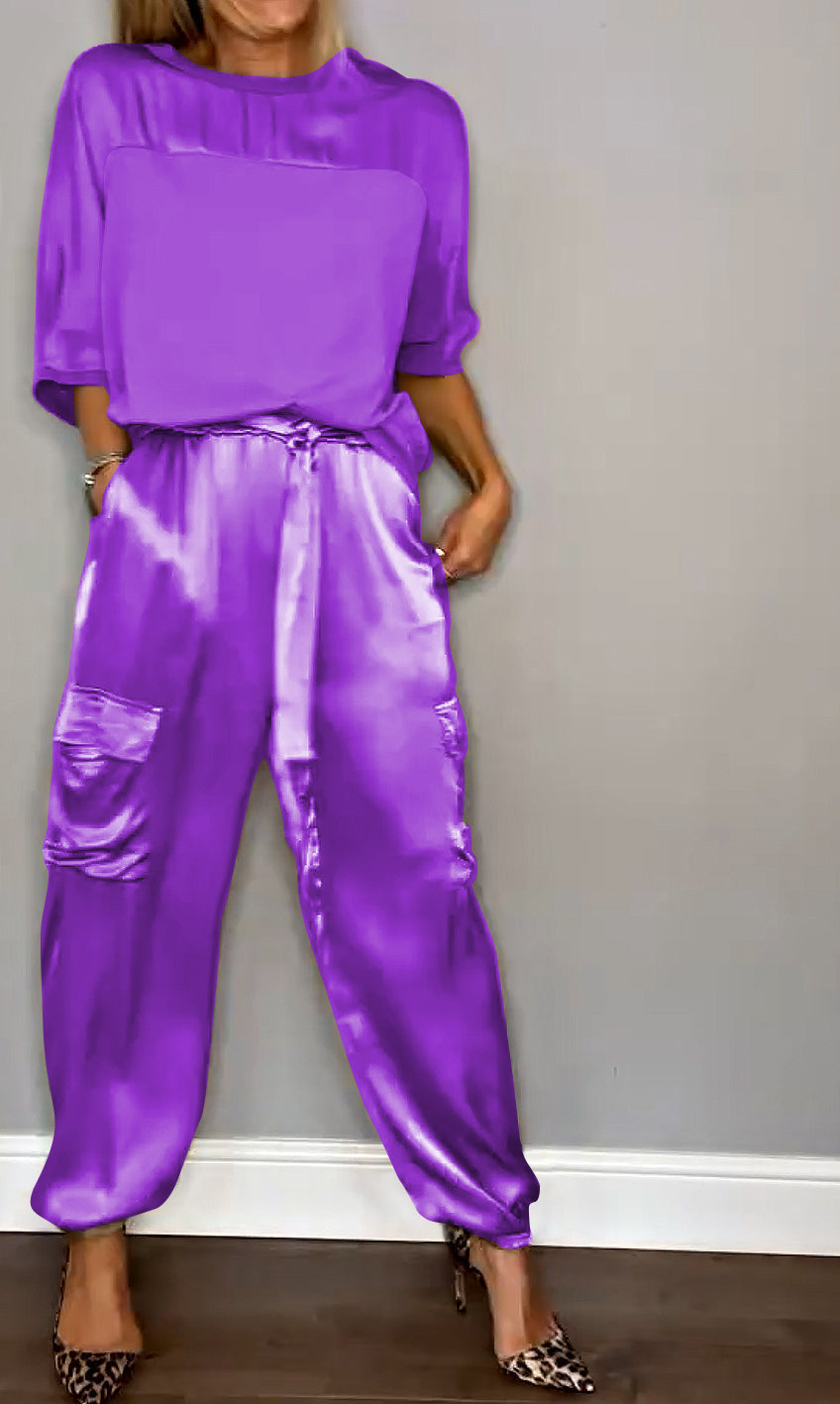Elenna | Co-Ord-Set mit Crop-Top und weiter Hose