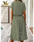 Amira | Knopf-Down-Midikleid mit Bindegürtel