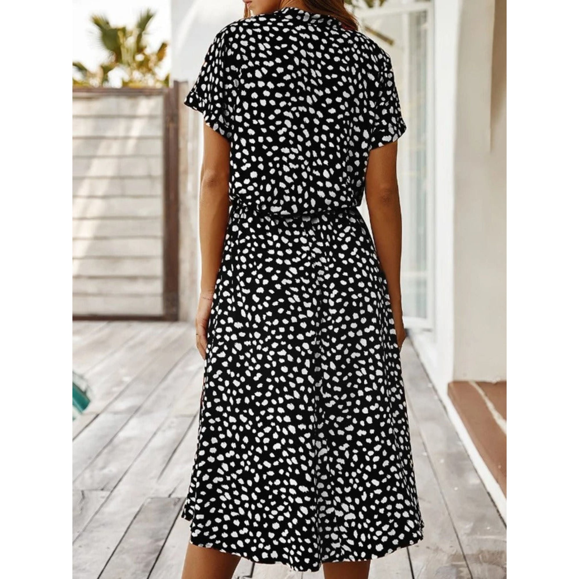 Amira | Knopf-Down-Midikleid mit Bindegürtel
