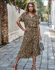Amira | Knopf-Down-Midikleid mit Bindegürtel
