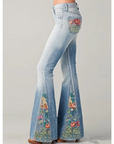 Carina | Flared Jeans mit Blumenmuster