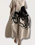 Nerina | Sommerkleid mit maritimem Oktopus-Print