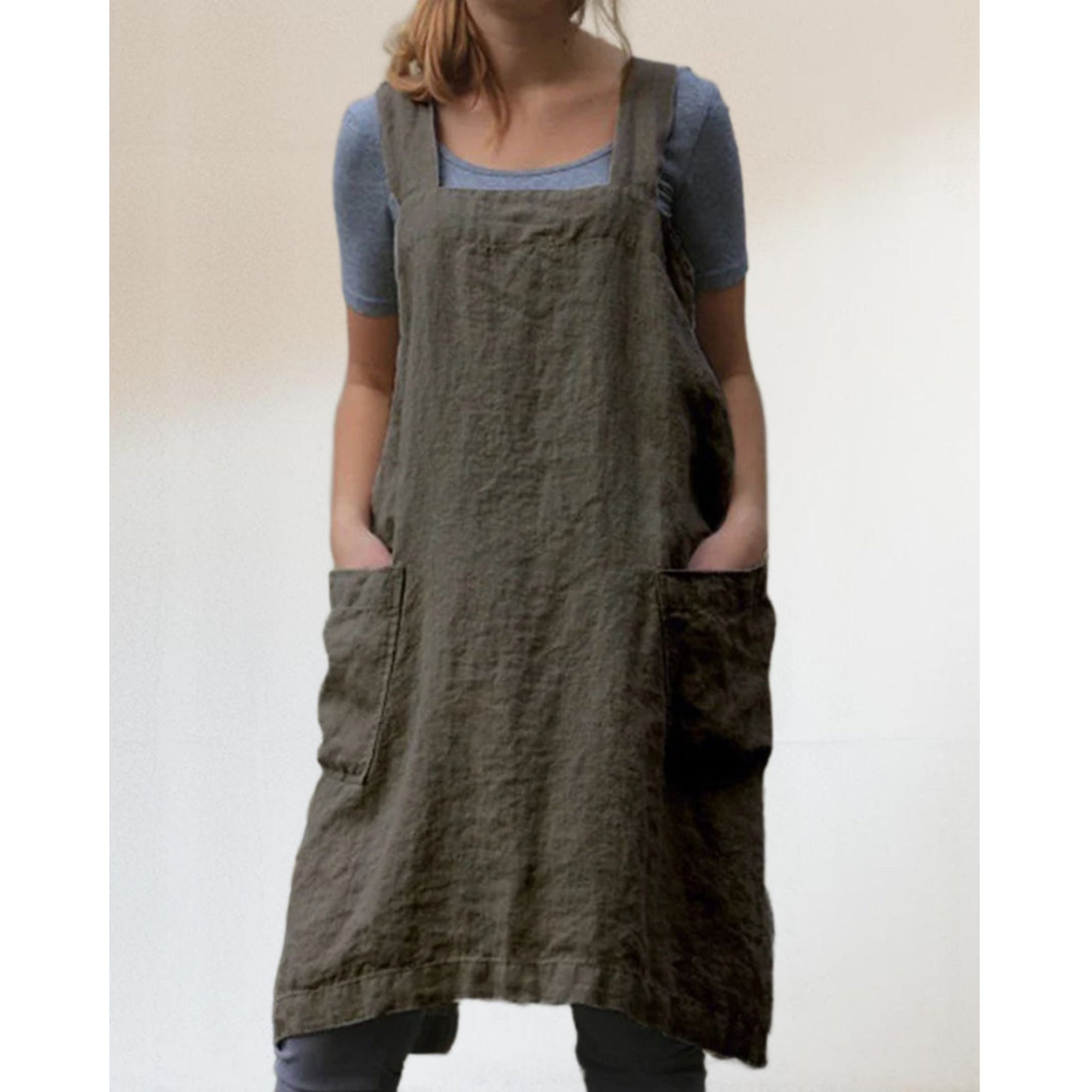 Camira | Damen-Schürzenkleid mit Taschen-Details