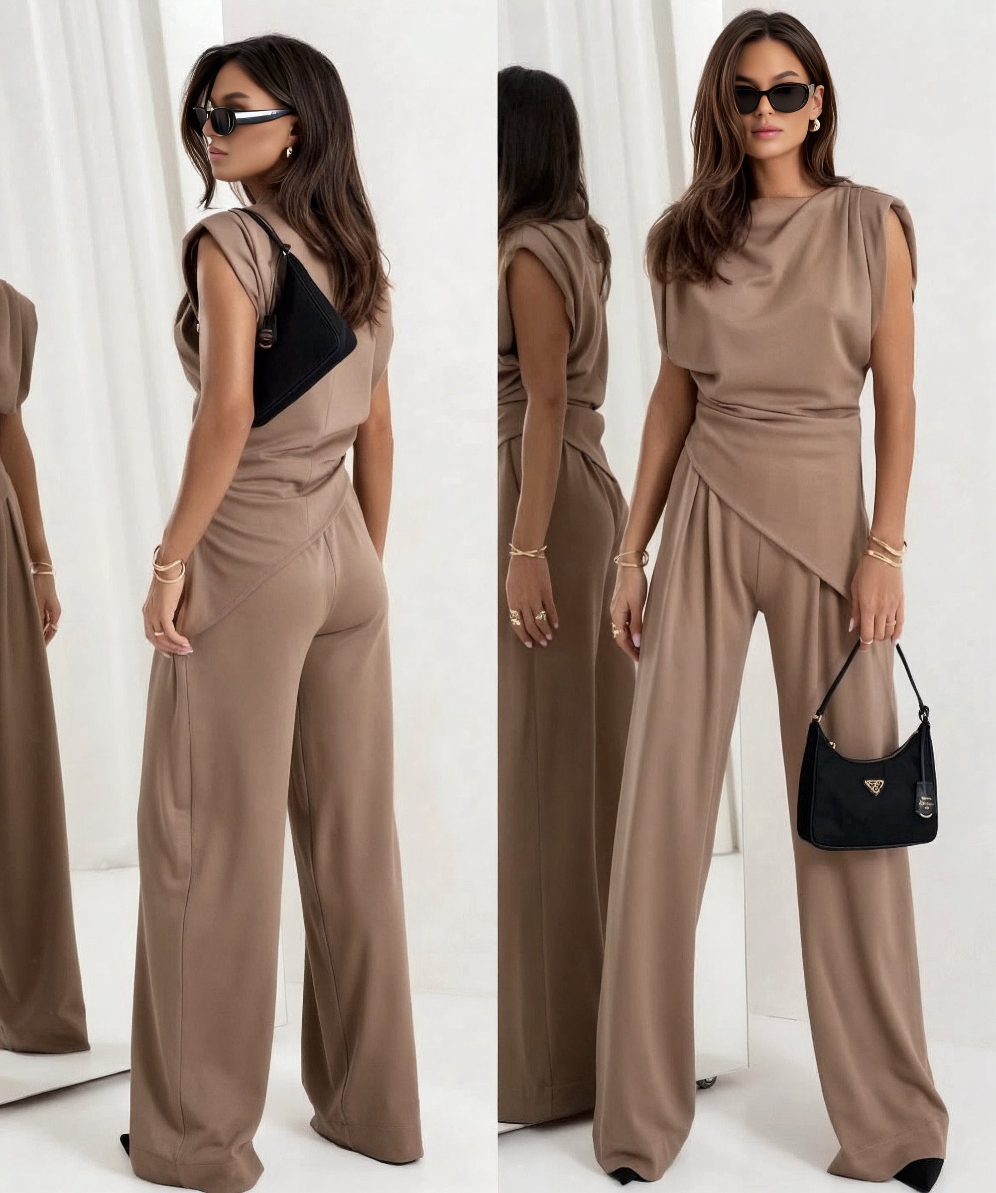 Viviana | Elegantes Damen-Zweiteiler-Set mit asymmetrischem Top