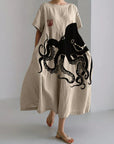 Nerina | Sommerkleid mit maritimem Oktopus-Print