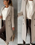 Amira | Langer Damen-Trenchcoat mit doppelter Knopfleiste